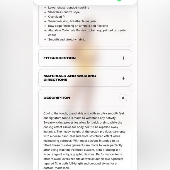 Alphalete Paisley Print Raw Cut Tank - Picture 9 of 9